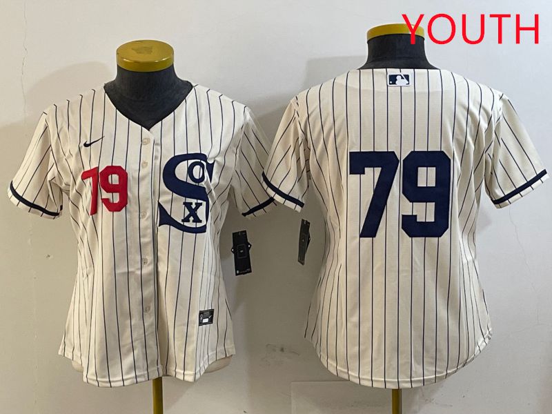 Youth Chicago White Sox 79 No Name Cream Stripe Dream Edition Game 2025 Nike MLB Jersey style 1